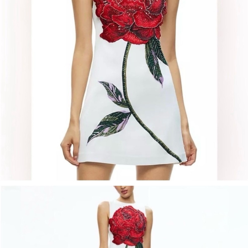 Alice + Olivia Red Sheath Halter Mini Dress